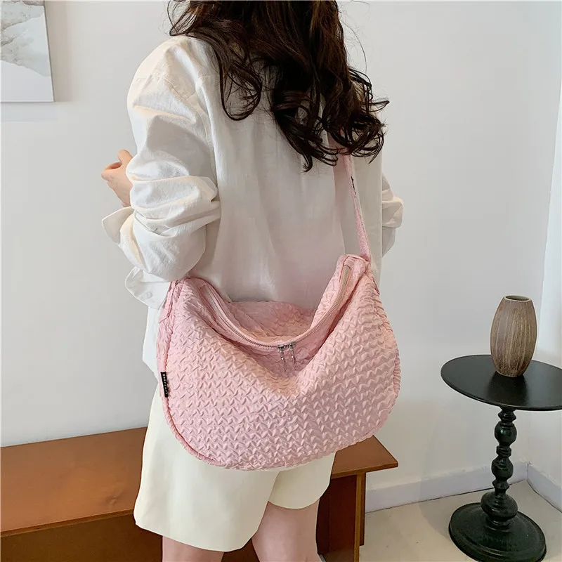 

Korean Canvas Crossbody Bags for Women 2025 Casual Girls Student Shoulder Messenger Bag Fashion Large Cloth Female Handbag Pink
