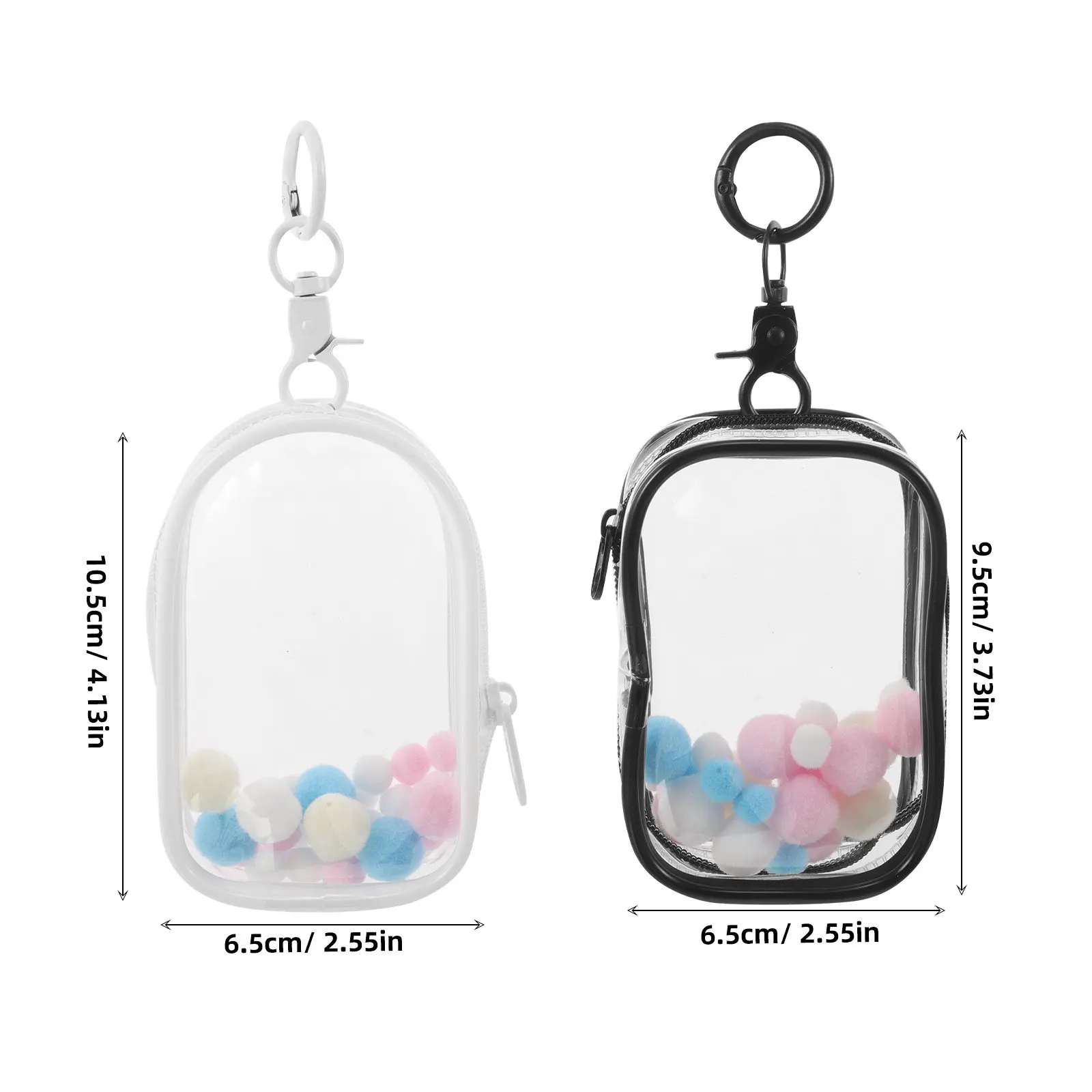 Mini Clear Display Bags 2 Piece Transparent Toy Figure Storage Pouches Portable Dustproof Organizers