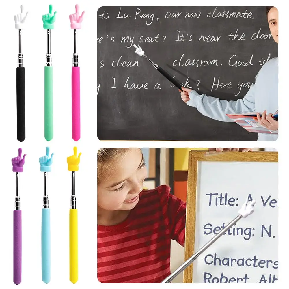 Retractable Sticks Educational Learning Toys Finger Reading Guide Preschool Teaching Tools For Children Class Whiteboard Pointer