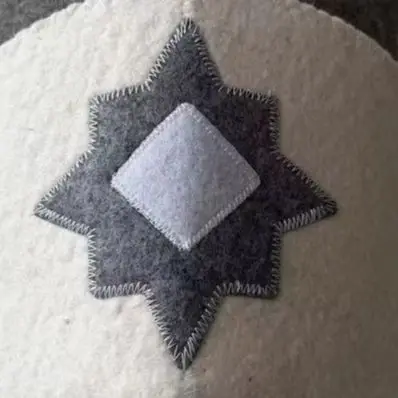 Wool Felt Sauna Hat With Eight-Pointed Star Patch, Thick Heat Insulation Bath Cap For Spa And Steam Room For Men And Women