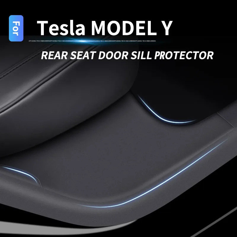 

For Tesla Model Y ABS Rear Door Sill Guards Protector Door Inside Threshold Bumper Strip Welcome Pedal Kick Pad Accessories