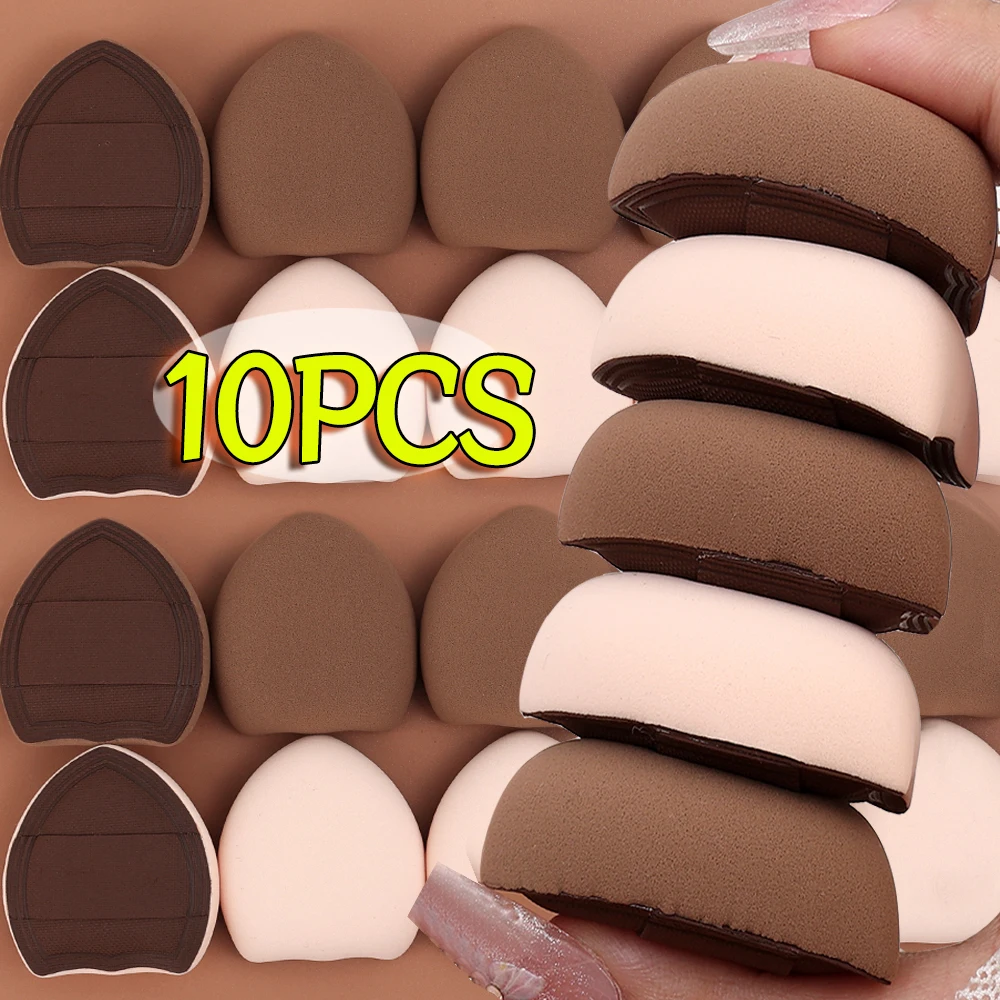 10PCS Thick Mini Finger Cosmetic Puff Professional Dry and Wet Usable Powder Puff Concealer Foundation Detail Puff Makeup Sponge