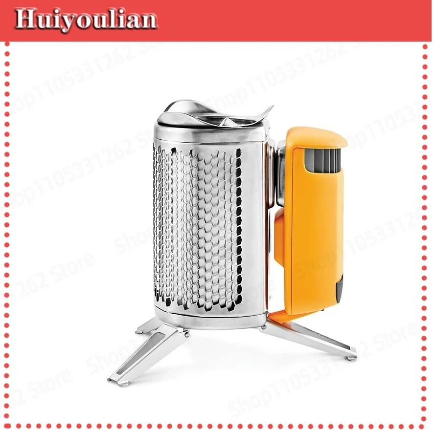 Stainless Steel Folding Wood Stove Thermoelectric Power Generator Rechargeable Portable Camping Stove for Outdoor Picnic