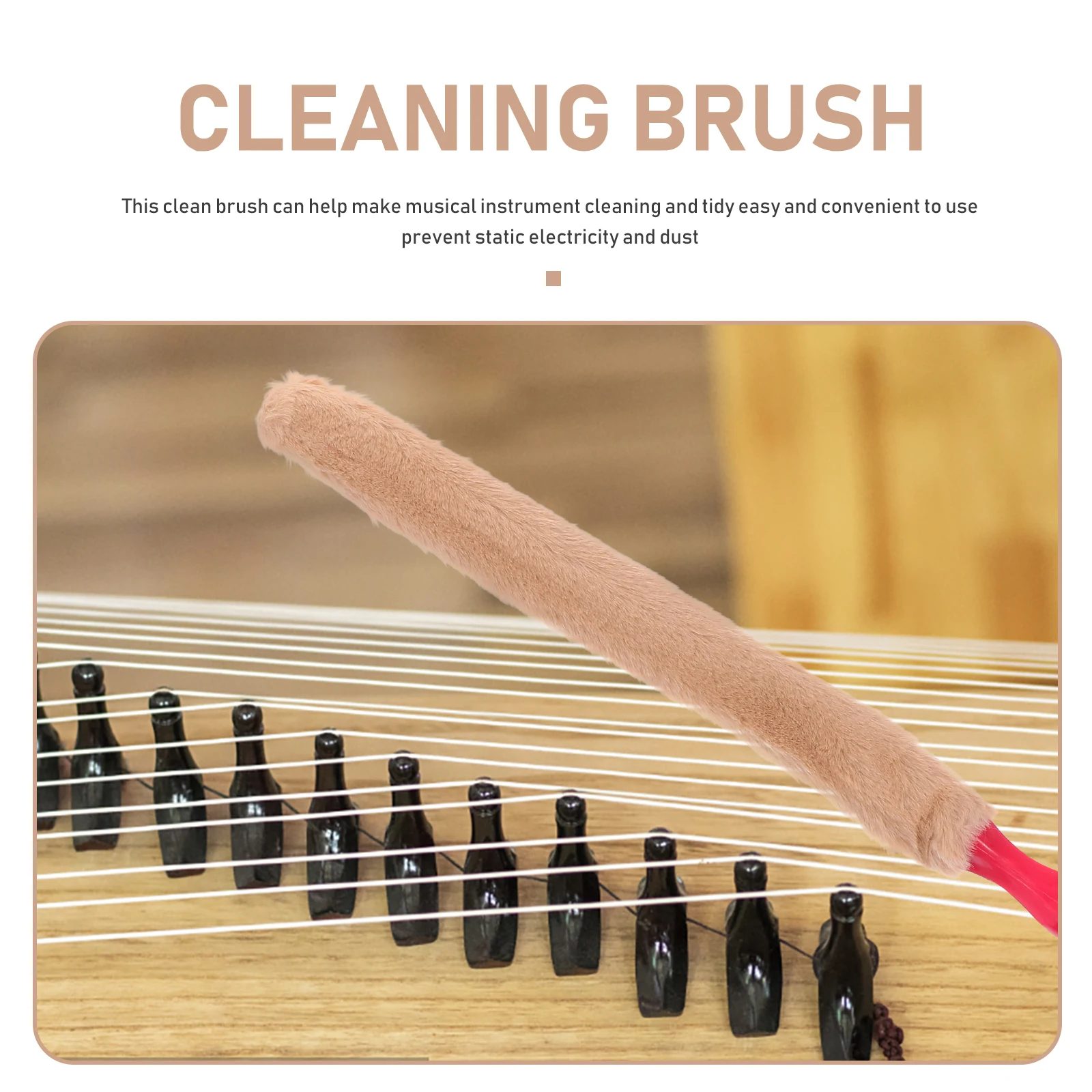 

2 Pcs Guzheng Cleaning Brush Dulcimer Accessory Guqin Scrub Brushes for Soft Scrubbing Dust