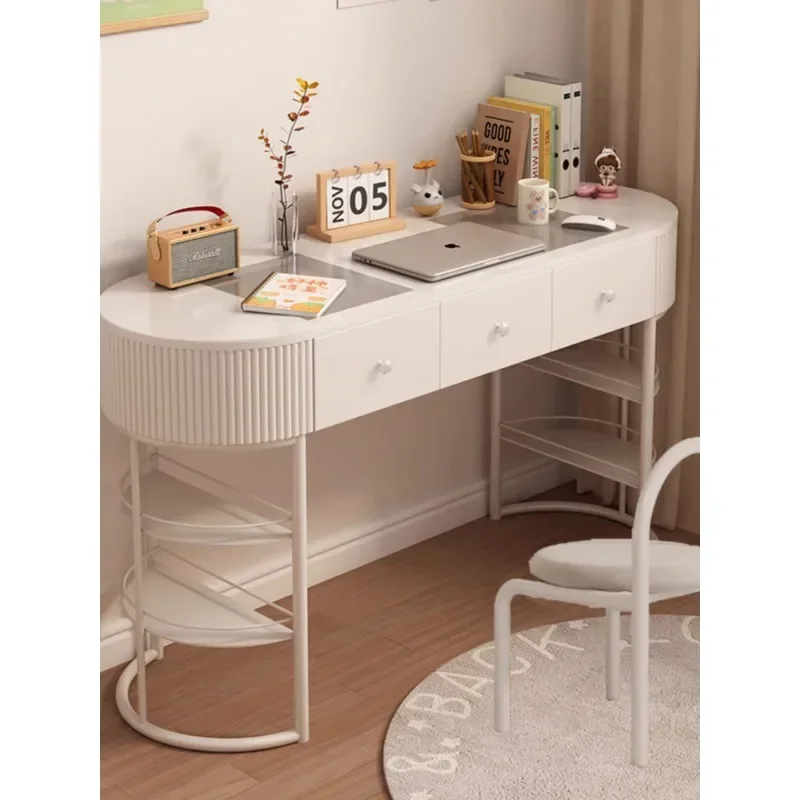 Cream windshield desk simple modern notebook wabi-**** wind writing desk Nordic small apartment computer desk household