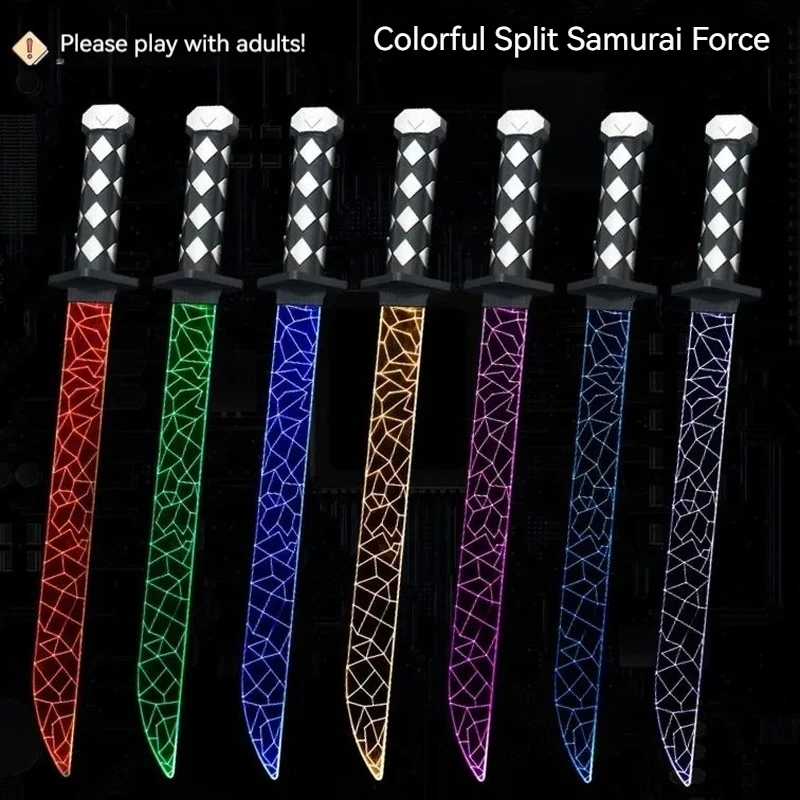 

Explosive Aggreko Colorful Luminous Crack Knife Laser Samurai Demon Blade Children's Toy Birthday Gift Parent-child Interaction