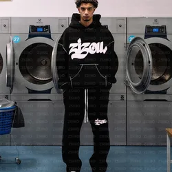 New Punk Rock Y2k Hoodies men Letter Graphic Oversized Hoodie Sweatshirt Gothic Harajuku Hip Hop Loose Casual Tops Streetwear