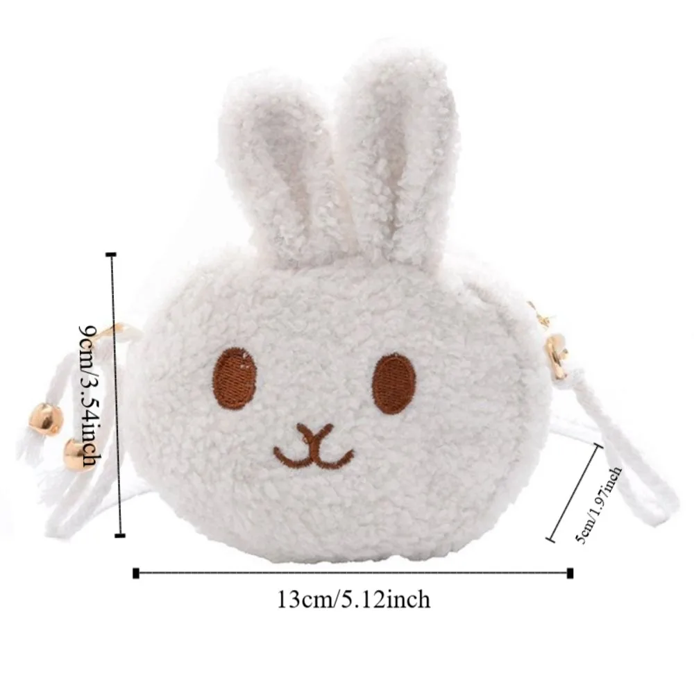 Lindo bolso de felpa para bebé, monederos, regalo de Año Nuevo, bolso de hombro de conejo, bolso cruzado, bolso de monedas, bolso de mensajero