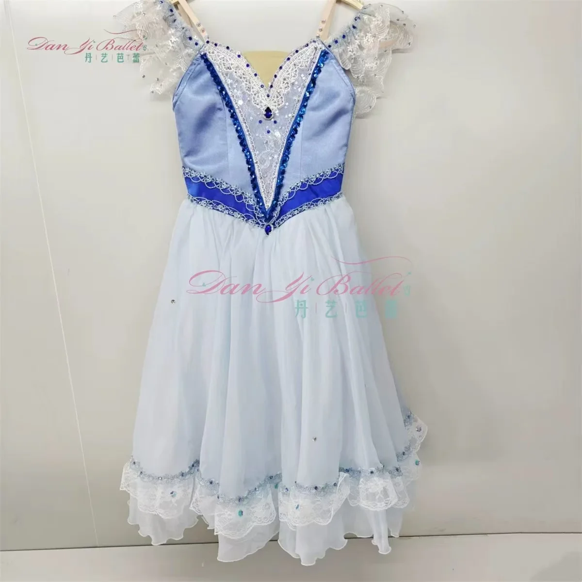 Danyi dance rabbit blue graduation party ballet performance dress long gauze skirt competition dress professional customization