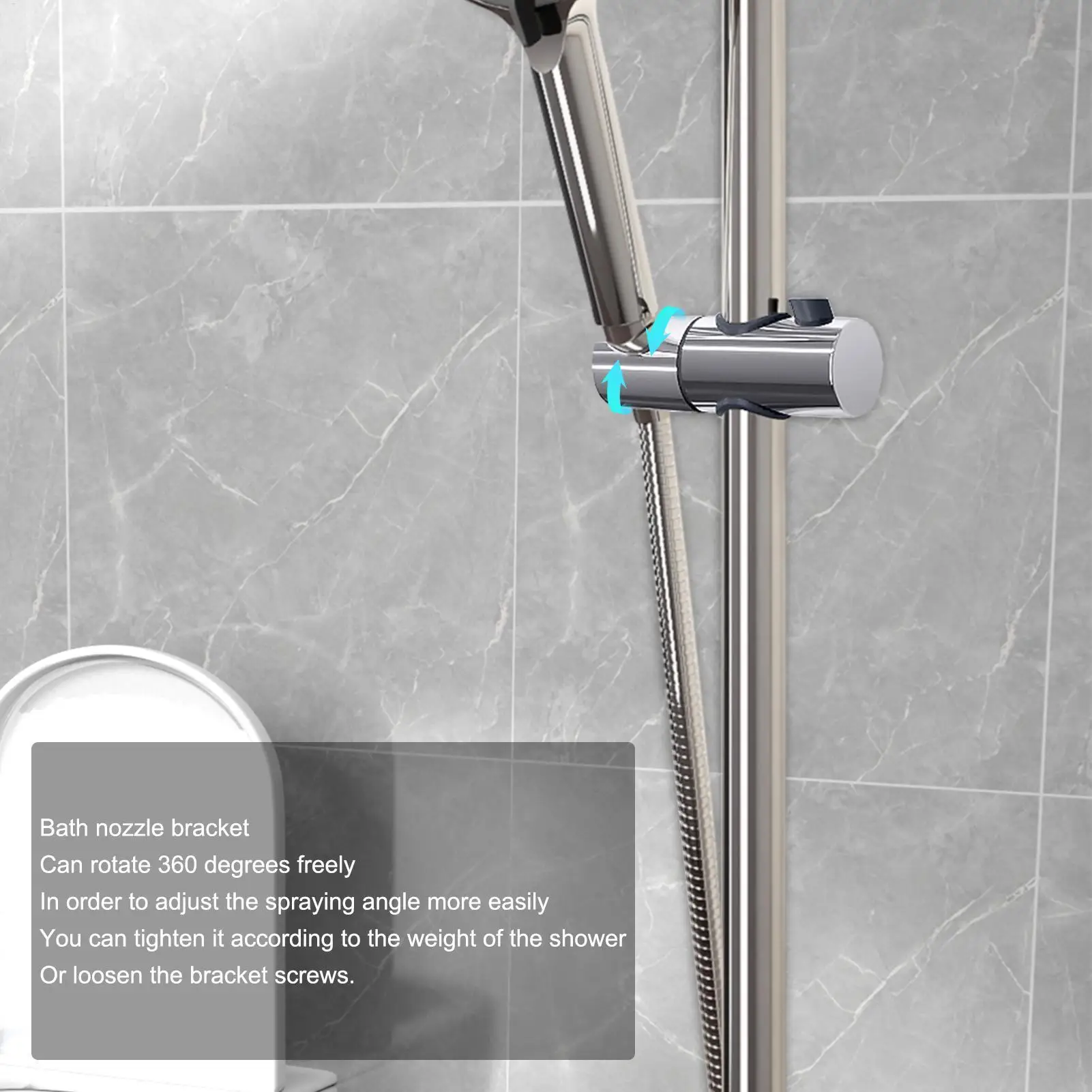 Shower Head Holder Adjustable Universal Slide Bar Shower Head Holder Replacement Easy To Install Bathroom Accessories view 3