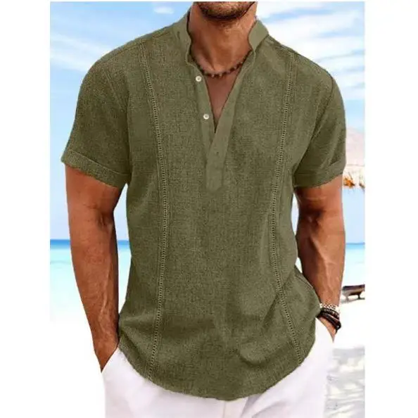 

ort Sve irt Мужская свободная посадка Лето Thi Pure Color Sport Scene Повседневная одежда с воротником-стойкой Нет зарегистрированного бренда