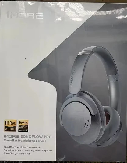 Original New 1MORE SonoFlow (Pro) HQ51 Active Noise Cancelling Headphones Wireless Bluetooth HIFI Music 100H Playtime.in stock