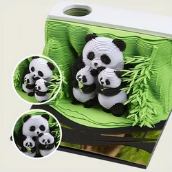 3D stereoscopic 2026 calendar paper sculpture memo pad note book hand-tearing Panda birthday decorative Gift creative ornament