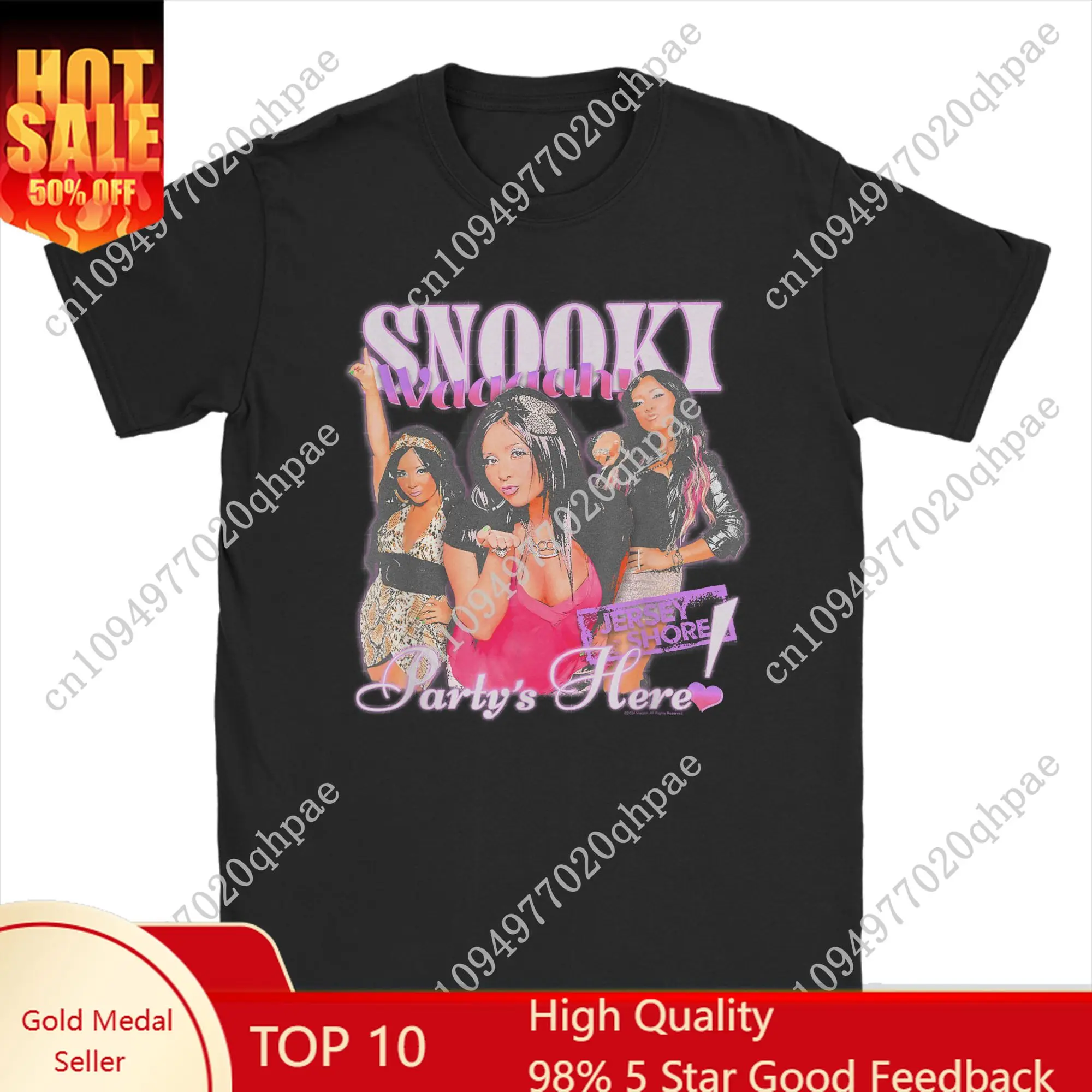 

Jersey Shore Party's Here Snooki Men T Shirts Vintage Reality TV Show Vintage Tee Shirt Short Sleeve T-Shirts Pure Cotton Tops