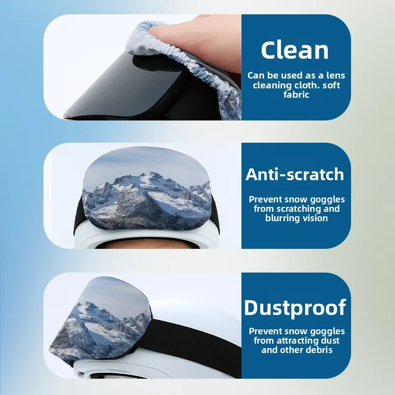 Ski Goggle Cover Scratch-Proof Snowboarding Goggle Protector Cover Elastic Ski Eyewear Cover Snow Sport Glasses Protective Gear