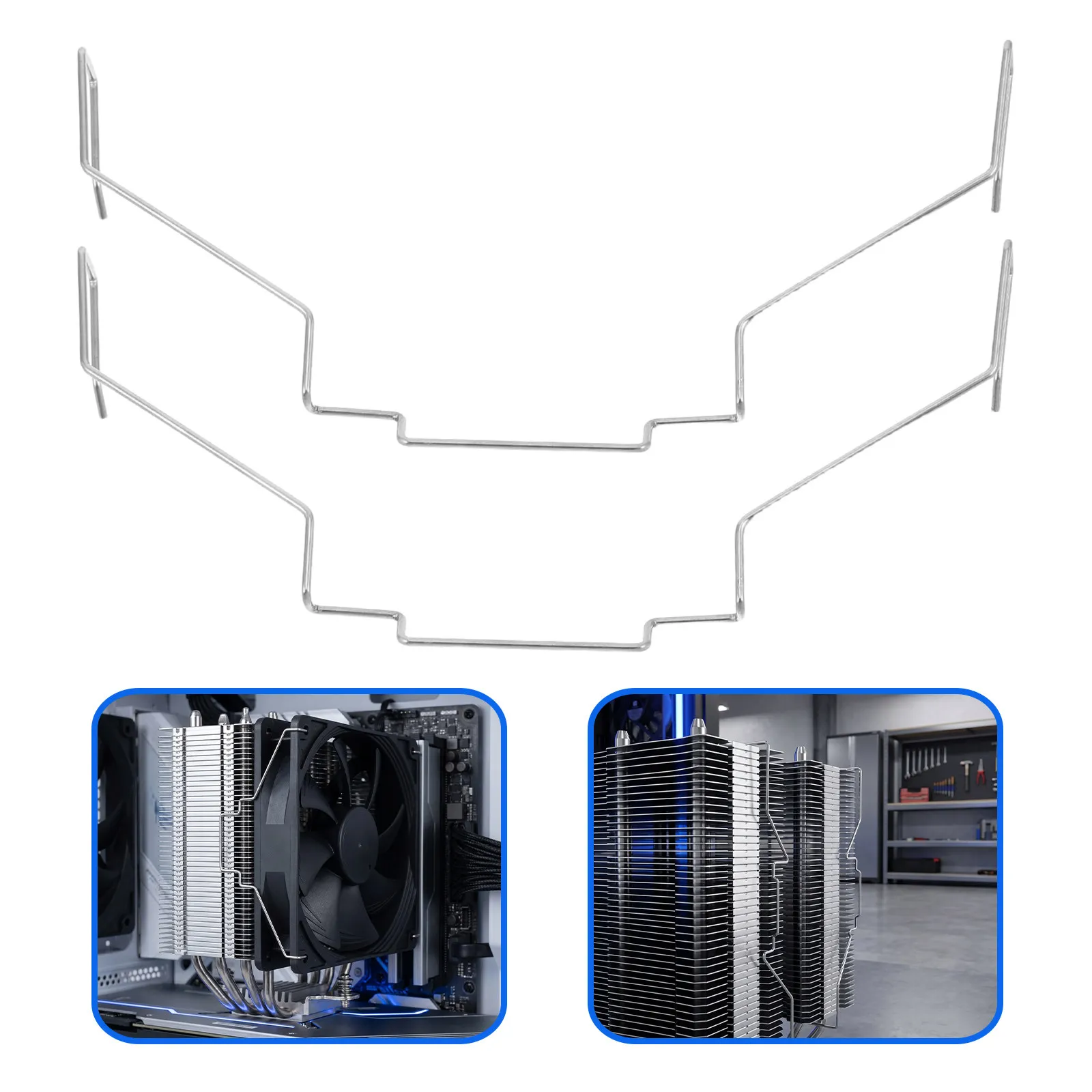 20Pcs Stainless Steel CPU Fan Mounting Brackets Reliable Radiator Cooling Clip Computer Mainboard Heatsink Fan Fixing Retainer