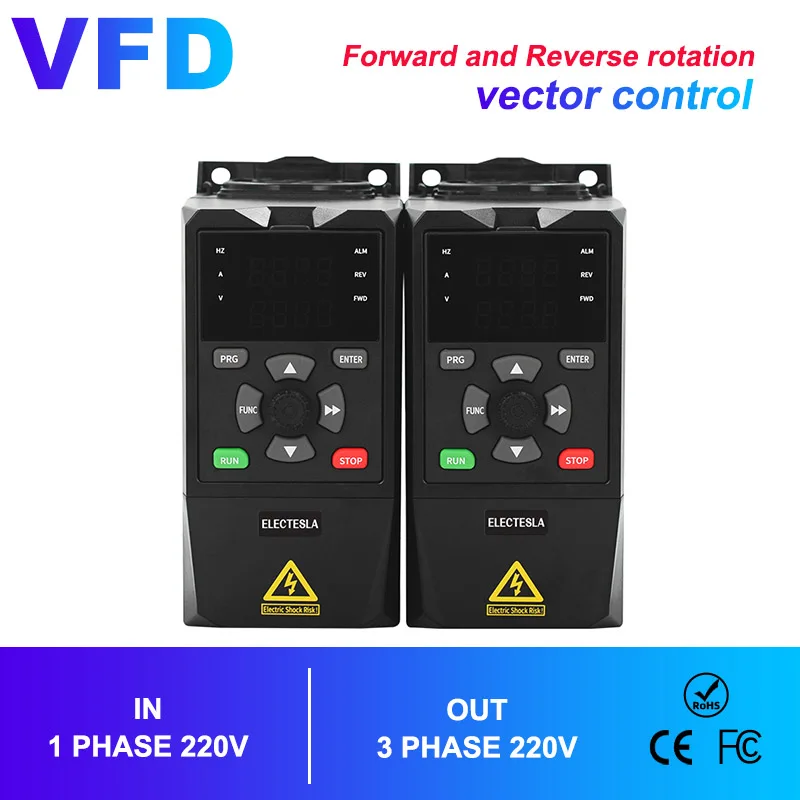 Single Phase or 3 phase AC Motor Speed Control Frequency Inverter 220V 1.5KW VFD