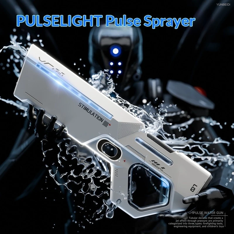 Electric Pulse Water Gun LED Lights Automatic Water Suction Continuous Spraying Summer Outdoor Games Water Gun Kid's Adults Toys
