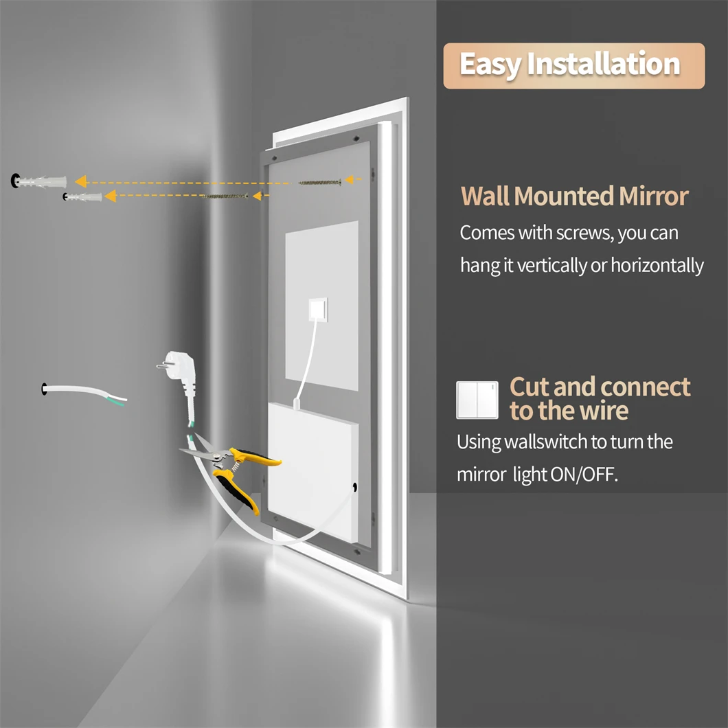 LED مرآة حمام 800x800 مللي متر مربع الجدار المرآة البالونية مع مكافحة الضباب الإضاءة مضيئة وظيفة الذاكرة مرآة لوضع مساحيق التجميل الخلفية