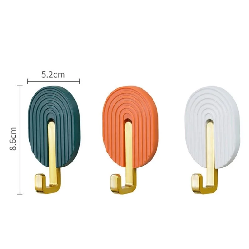 6Pcs Wall Plastic Self-Adhesive Hook Multifunctional Bathroom Towel Rack Kitchen Strong Hook Door Rear Bag Hat Hanger