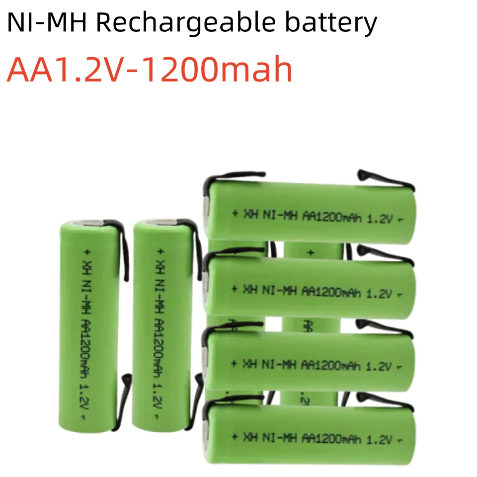 Nouveau 1.2V AA 1200mAh batterie Ni-MH Rechargeable avec aiguille à souder pour bricolage brosse à dents électrique utilisation