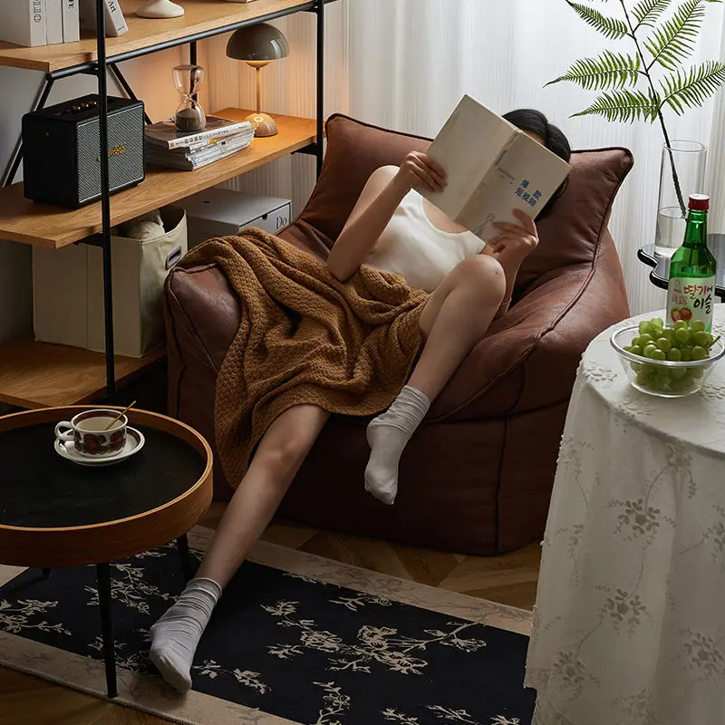 

Bean Bag Single Sofa Tatami Single Small Household Small Sofa Can Lie Sleeping Bedroom Balcony Sitting Chair Lazy Sofa