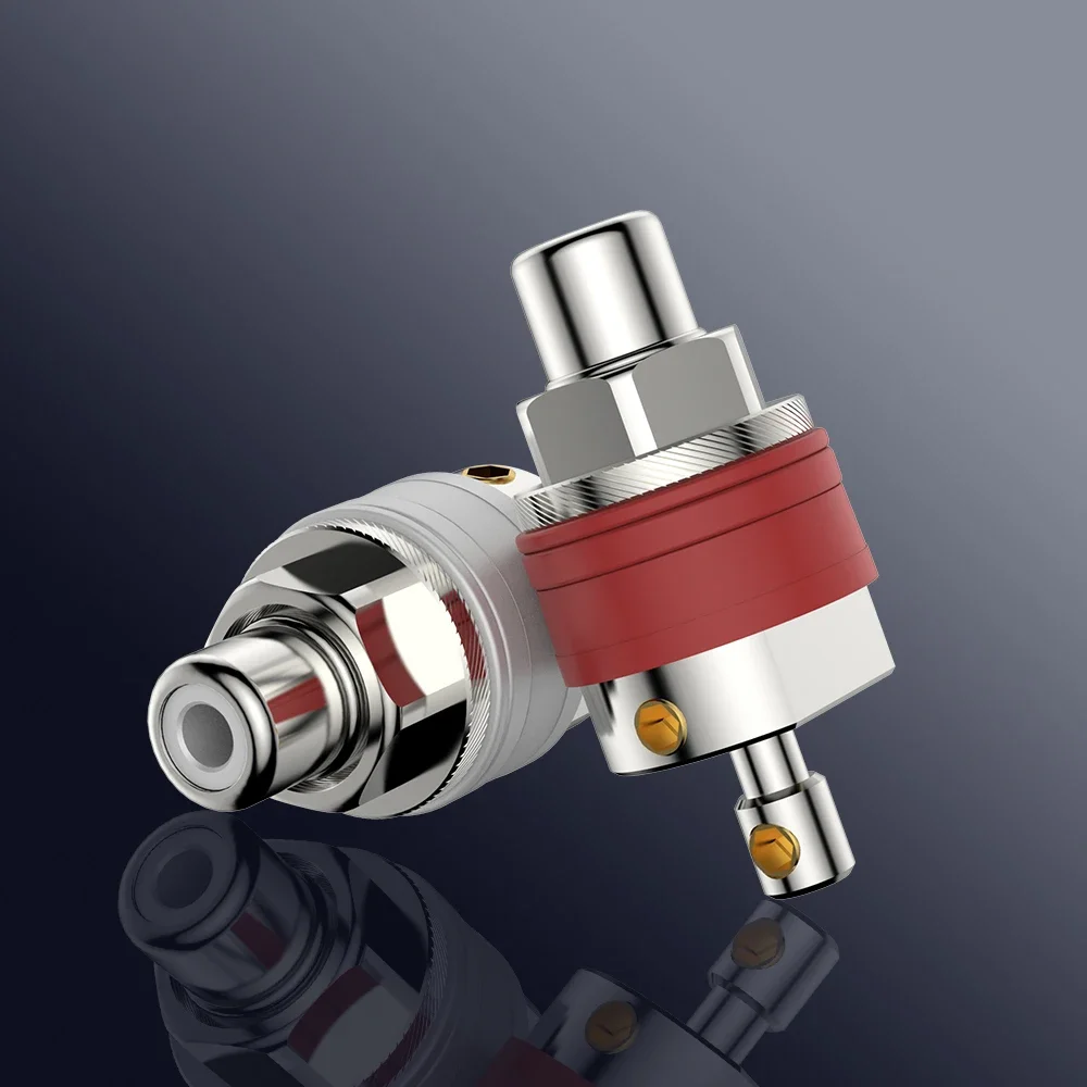 Viborg RC102R/G RCA Female Socket HiFi Pure Copper Gold Rhodium Plated Screw Locking RCA Socket