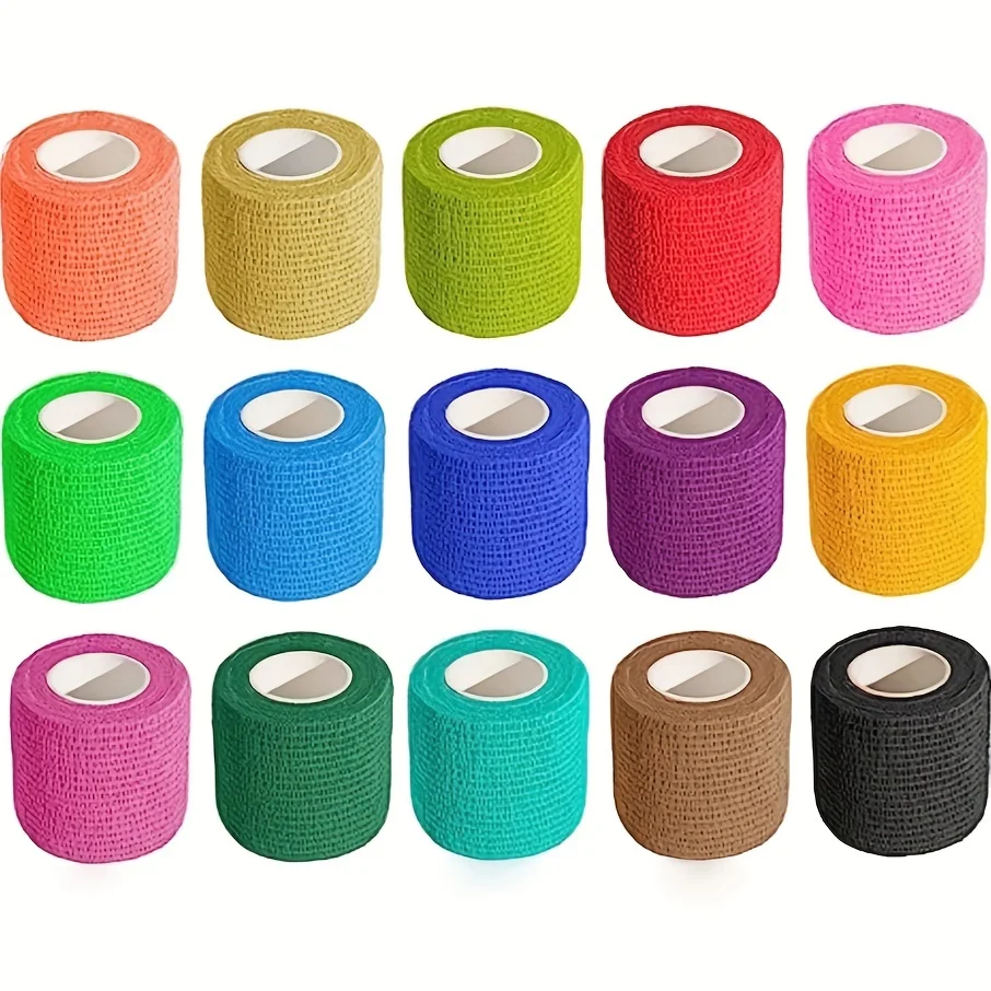 3Pcs Portable Elastic Self-adhesive Bandage, Breathable Sports Non-woven Wrap Finger Tape For Wrist Ankle Elbow Shoulder