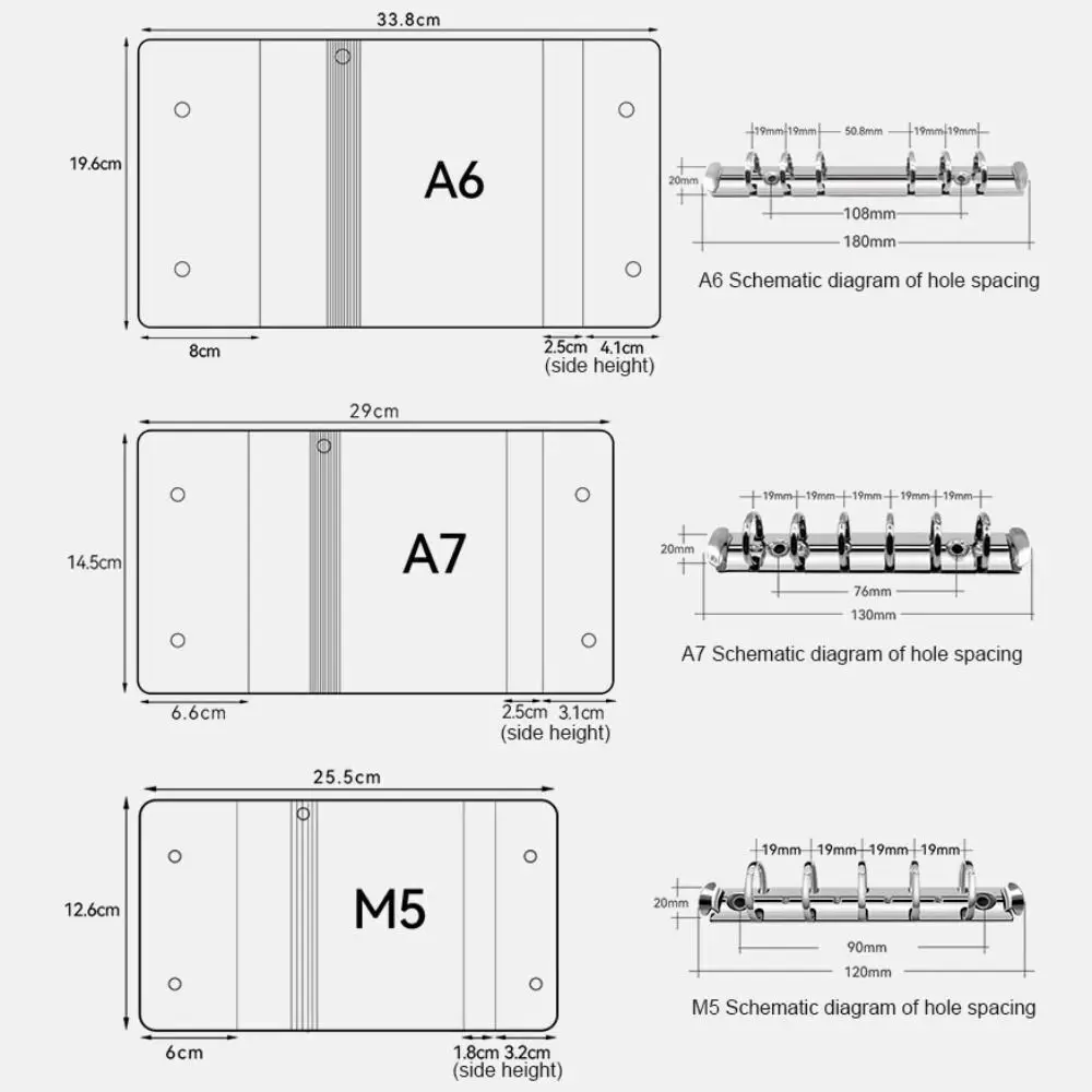 휴대용 PVC 루스 리프 노트북 커버 투명 눈부신 별 책 클립 A6/A7/M5 노트북 루스 리프 바인더