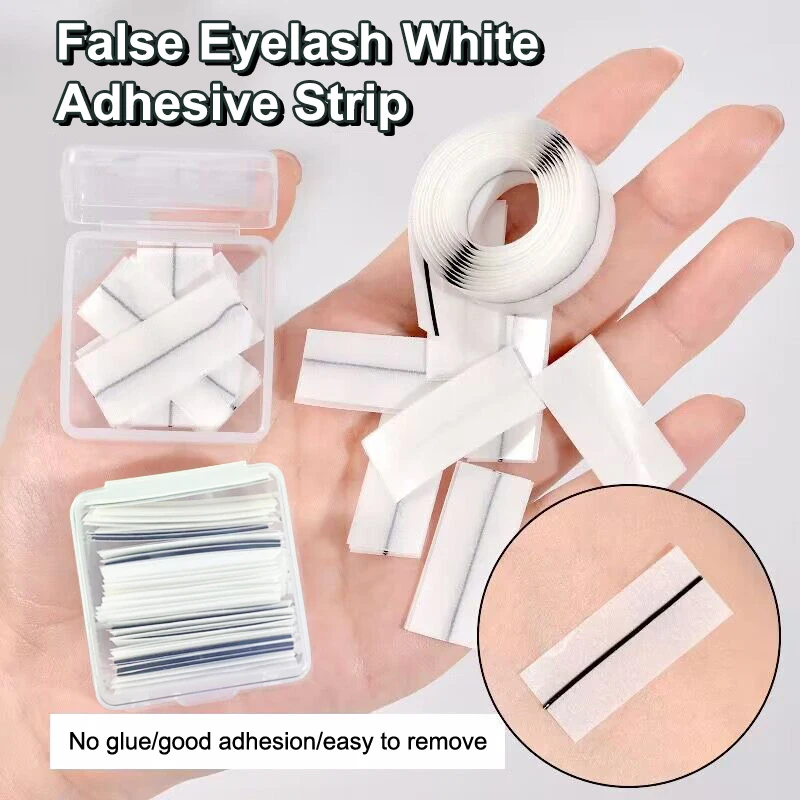 Tira de repuesto de pestañas postizas autoadhesiva con caja, herramientas de maquillaje de aspecto Natural y duraderas, reutilizables e impermeables