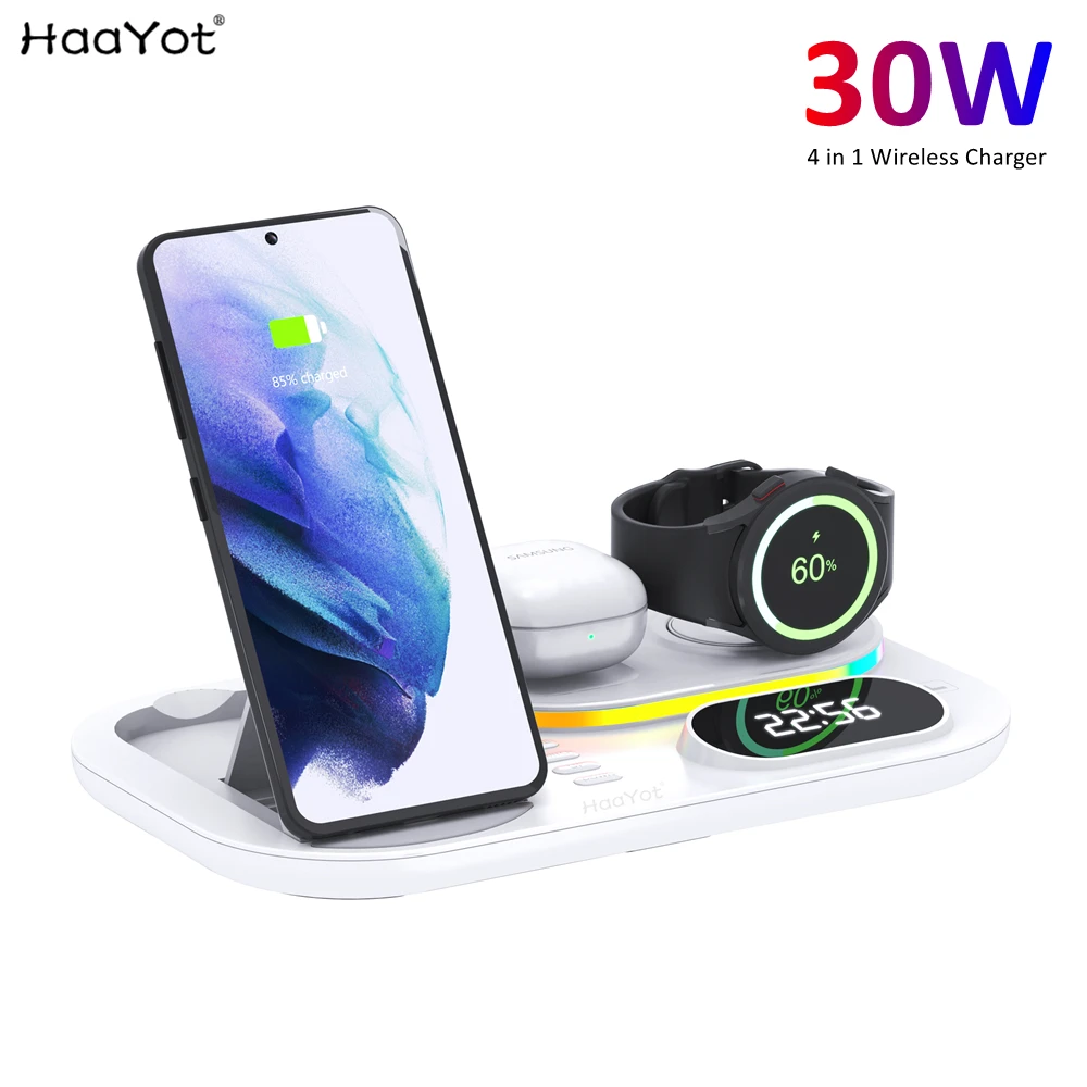 Wireless Charging Station Charger Stand for Samsung Galaxy Watch 5/4/3 Active Galaxy S23/S22/S21/S20/S10/Note20/Z Flip 5 Buds2