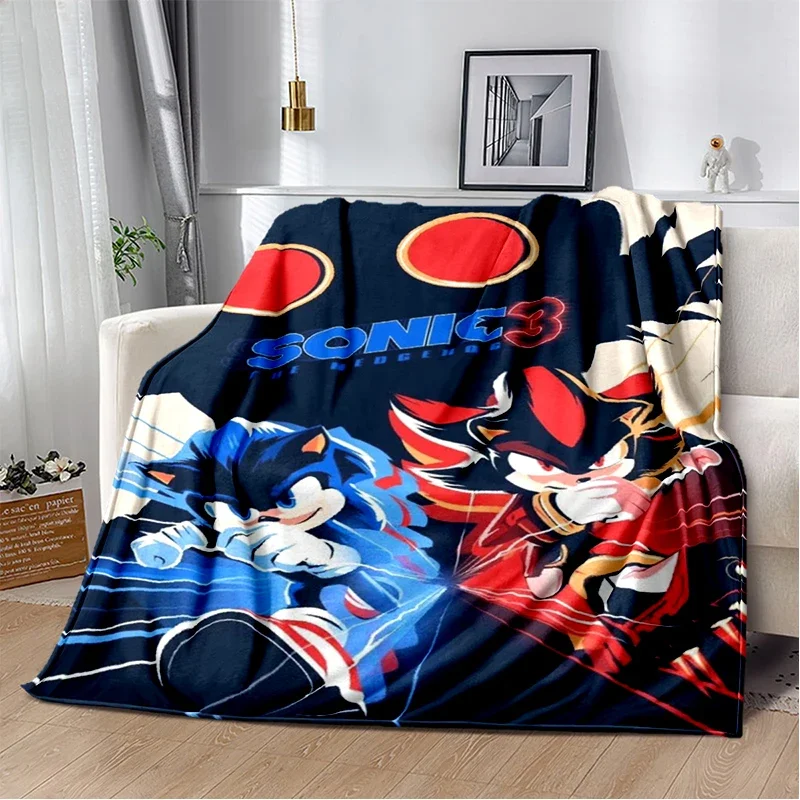 S-Sonics Cartoon Blanket Bed Blankets and Throws Human Made Home Throw Sofa School Knee Halloween Linens Custom Anime Character