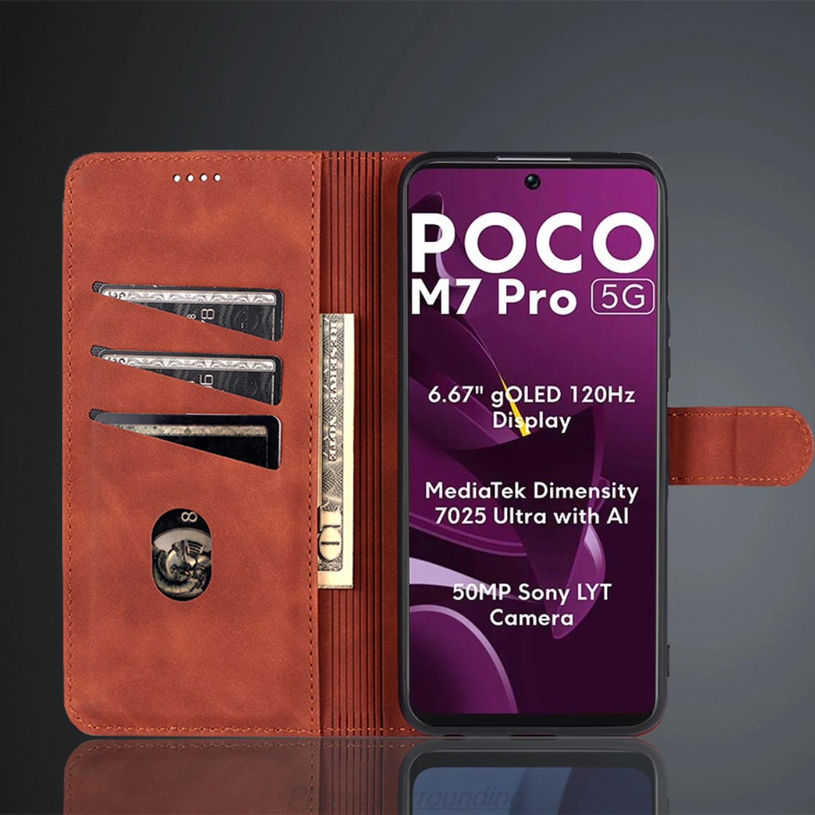 حافظة محفظة بحامل البطاقات لهاتف Xiaomi POCOPHONE POCO M7 Pro 5G /M7Pro 5G حافظة جلدية قابلة للطي غطاء هاتف كابا Fundas Coque