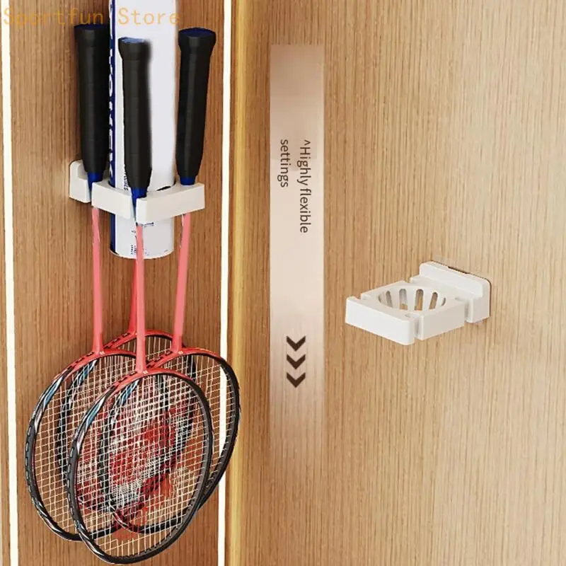 Badminton Racket Holder Plastic Wall Hook Wall Mounted Racket Holder Tennis Racket Storage Rack Easy to Install X7JD