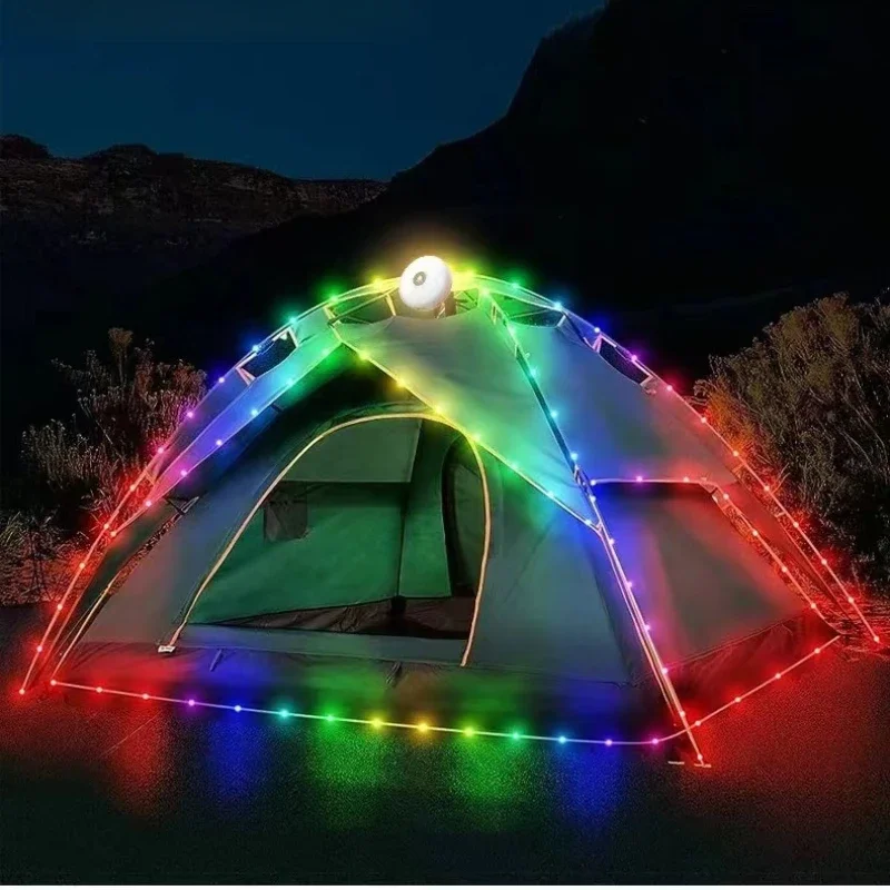 Magic String Light Multi-function LED Outdoor Camp Tent Light Waterproof Contraction String Outdoor Party Decor Atmosphere Light