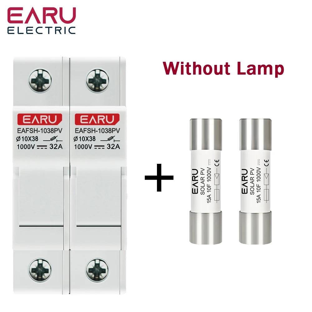 EARU DIN-Schienen-Solar-PV-DC-Sicherungshalter mit Anzeigeleuchte, geeignet für 10*38mm DC-PV-Sicherungselemente für Solar-Photovoltaik-Systeme Pro