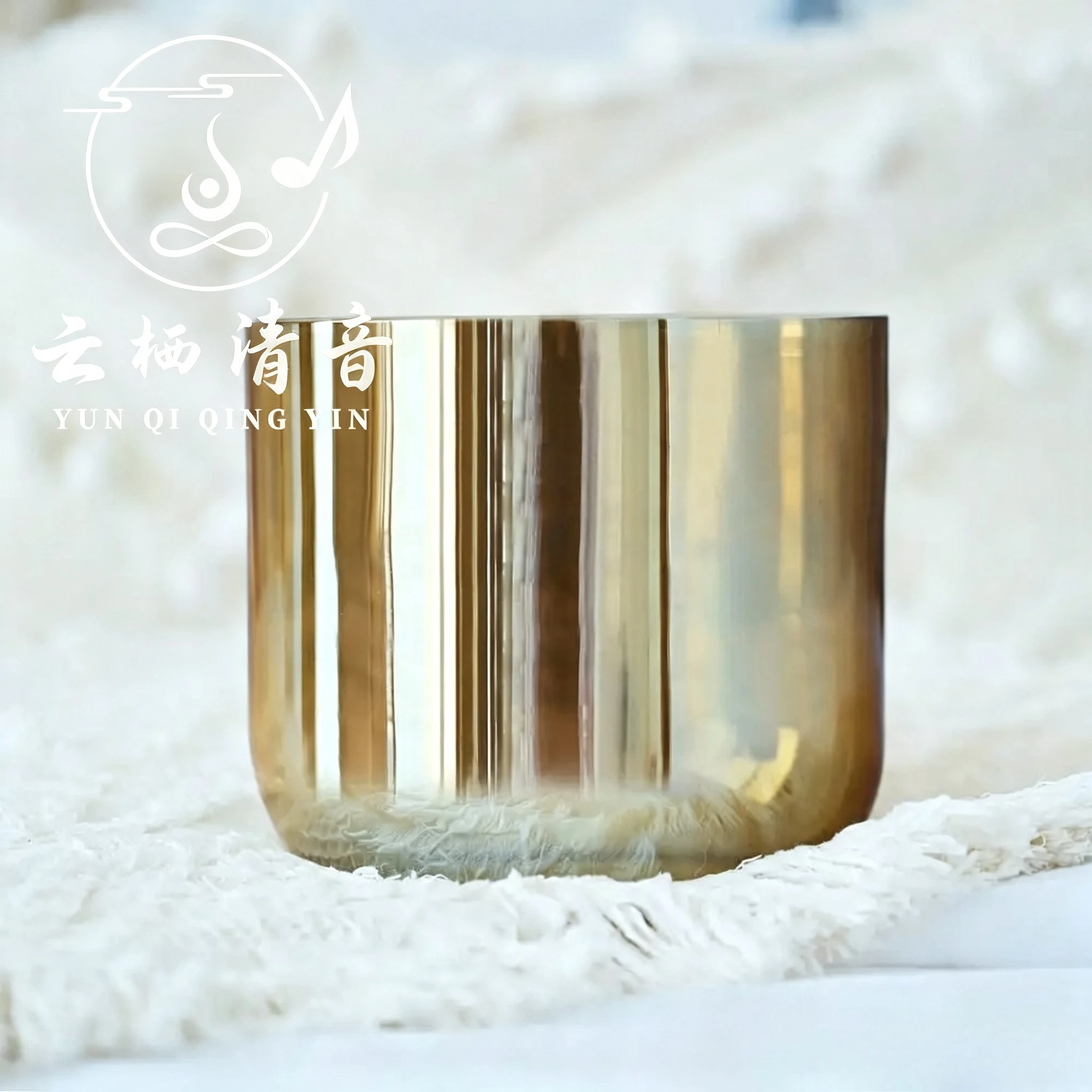 YUN QI QING YIN 6 Inch Champagne Alchemy Clear Quartz Singing Bowl 432Hz 440Hz With Mallet Sound Bath Energy Healing Spiritual Yoga Meditation Crystal Bowl