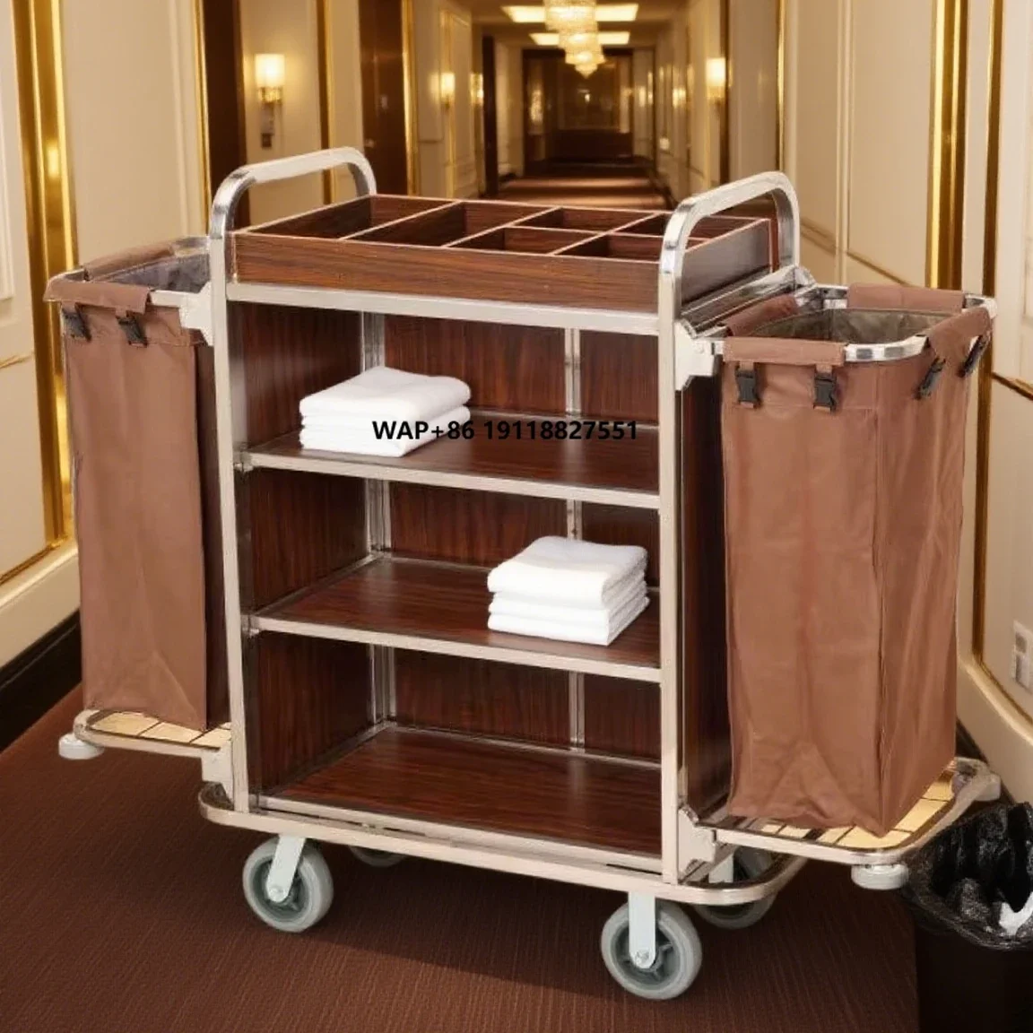 

Commercial Hotel Housekeeping Cleaning Trolley Janitor Cart