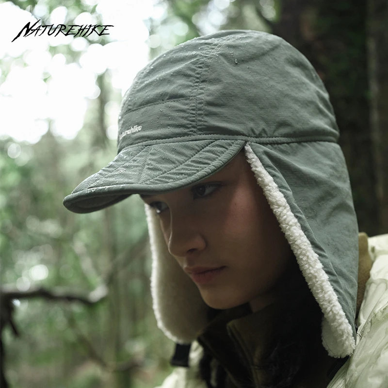 Naturehike Winter Warm Mountaineering Hat Men Outdoor Camping Windproof Cap Artificial Lamb Down Cap Skiing Ear Protection Hat