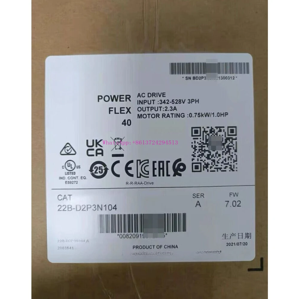 New Original 22B-D2P3N104 PowerFlex 40 AC Drive SURPLUS