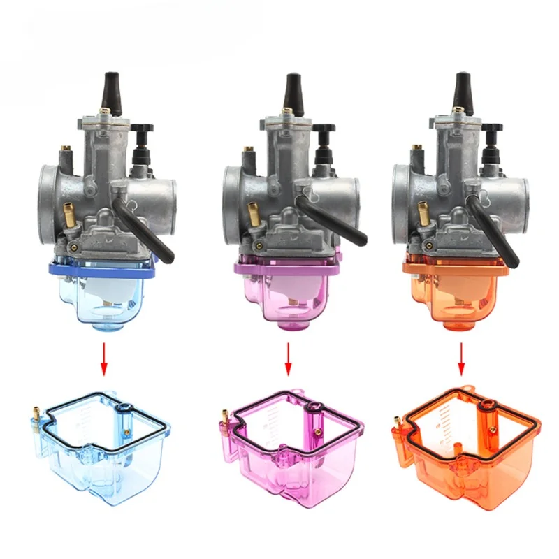 

Motorcycle Transparent Carburetor Clear Bottom Float Bowl for Keihin PWK 28 30 32 34mm High Speed Refueling Fit 4T 50cc-300cc