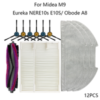 For Midea M9 / VCR S10 Plus / Eureka E20 Plus / NERE10s E10S / Obode A8 Spare Parts Main Side Brush Filter Mop