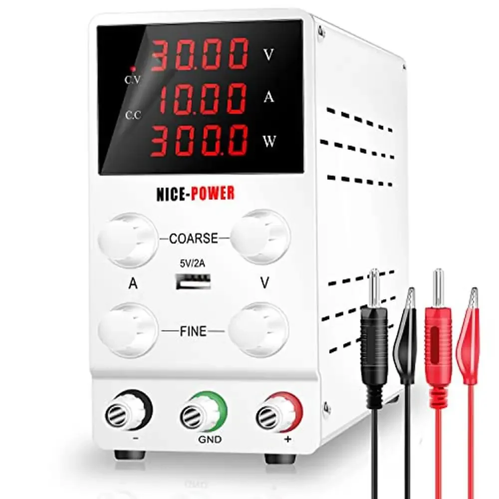 30V 10A Adjustable Lab Bench Power Supply with USB Charging High Precision 4 Digital Display DC Power Supply Electronics Device