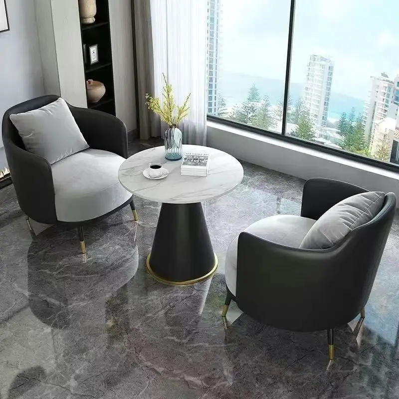 Commercial Contemporary Leather Sofa Wood Frame Durable Office Reception Living Room Home Office