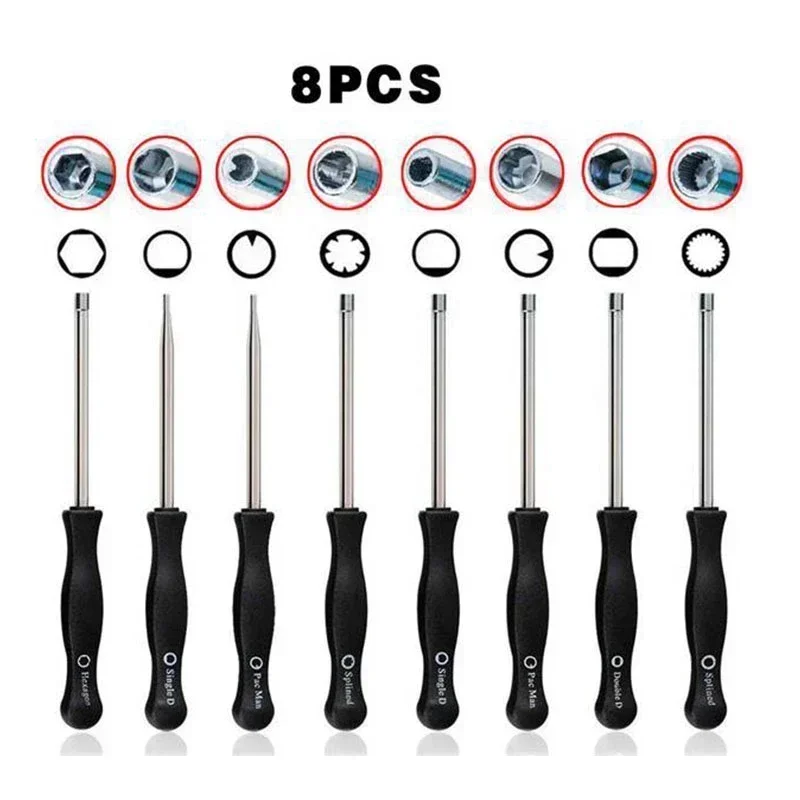 

8pcs Carburetor Adjusting Screwdriver Adjusting Tool Chain Saw Carburetor Double D, D, 1 Tooth, Hexagon Socket, 7/21 Teeth