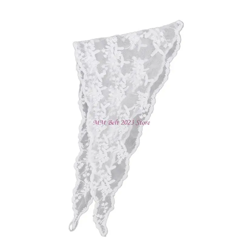 

49ME Embroidery Lace Scarf Sweet Girl Headgear Props with Intricated Design for Event