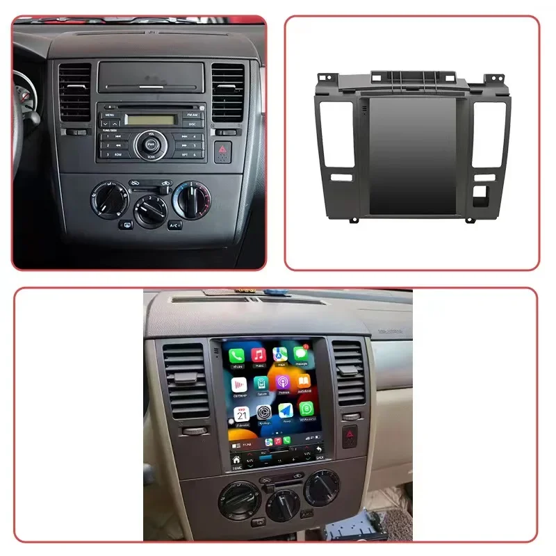 2 Din Radio samochodowe Android 13.0 dla Nissan Tiida 2004-2013 multimedialny odtwarzacz wideo nawigacja GPS DVD FM Audio Carplay Stereo 4G