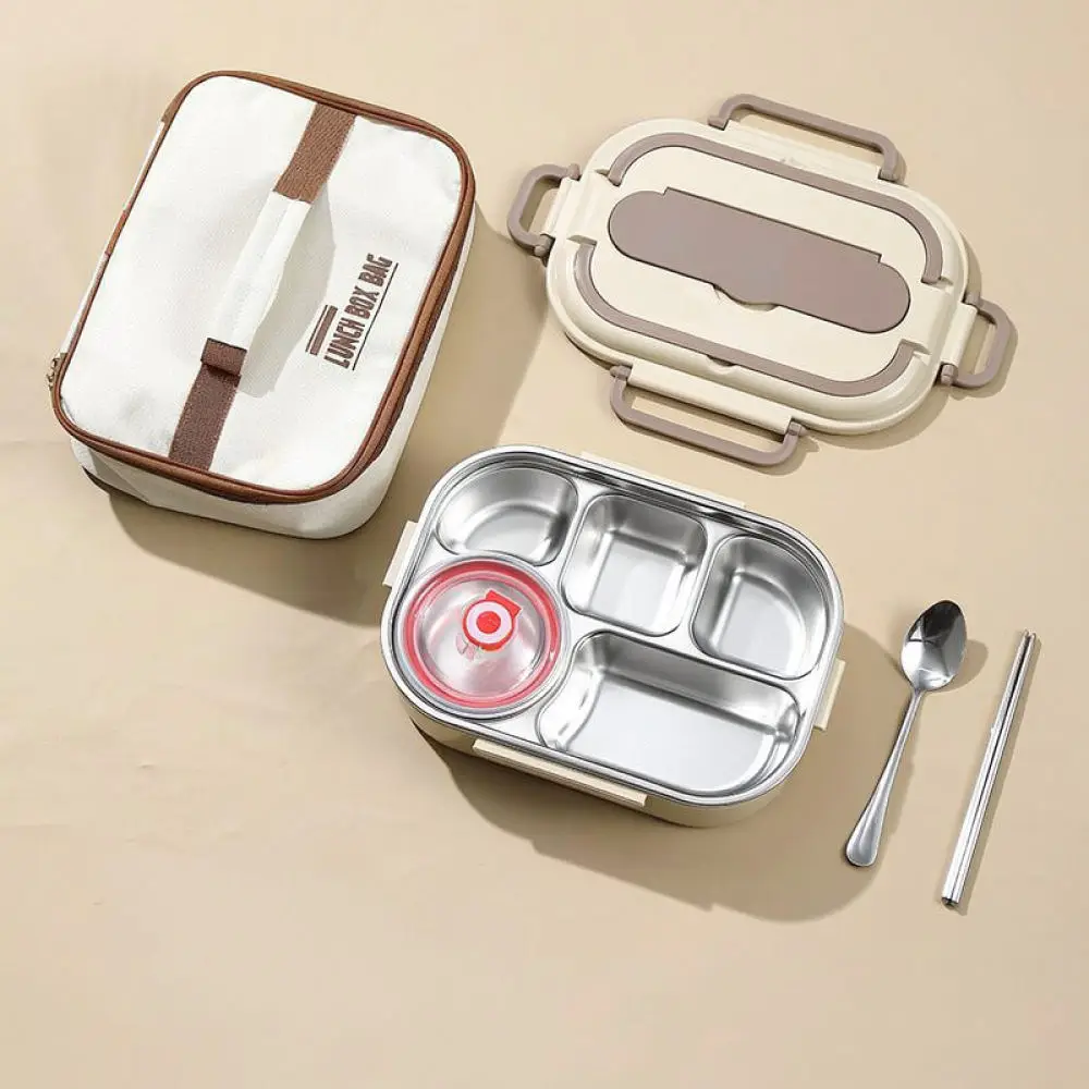 Modern Insulated Stainless Steel Food Container Bento Box Leakproof Lunch Organizer For Daily Commuting Office Work