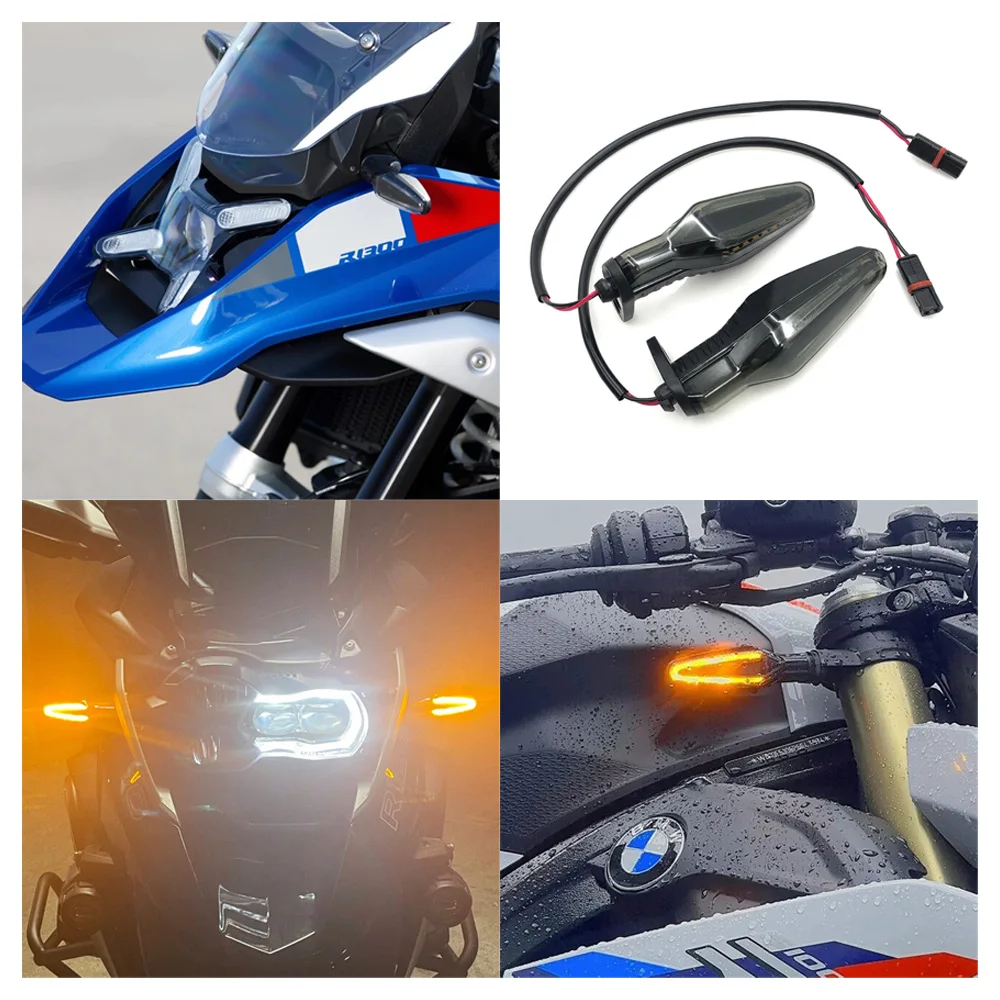 

Fits for BMW R1300GS R1250GS LC R1200GS ADV 2014-2025 Motorcycle LED Front Turn Signal Indicator Lights And Protection Guards