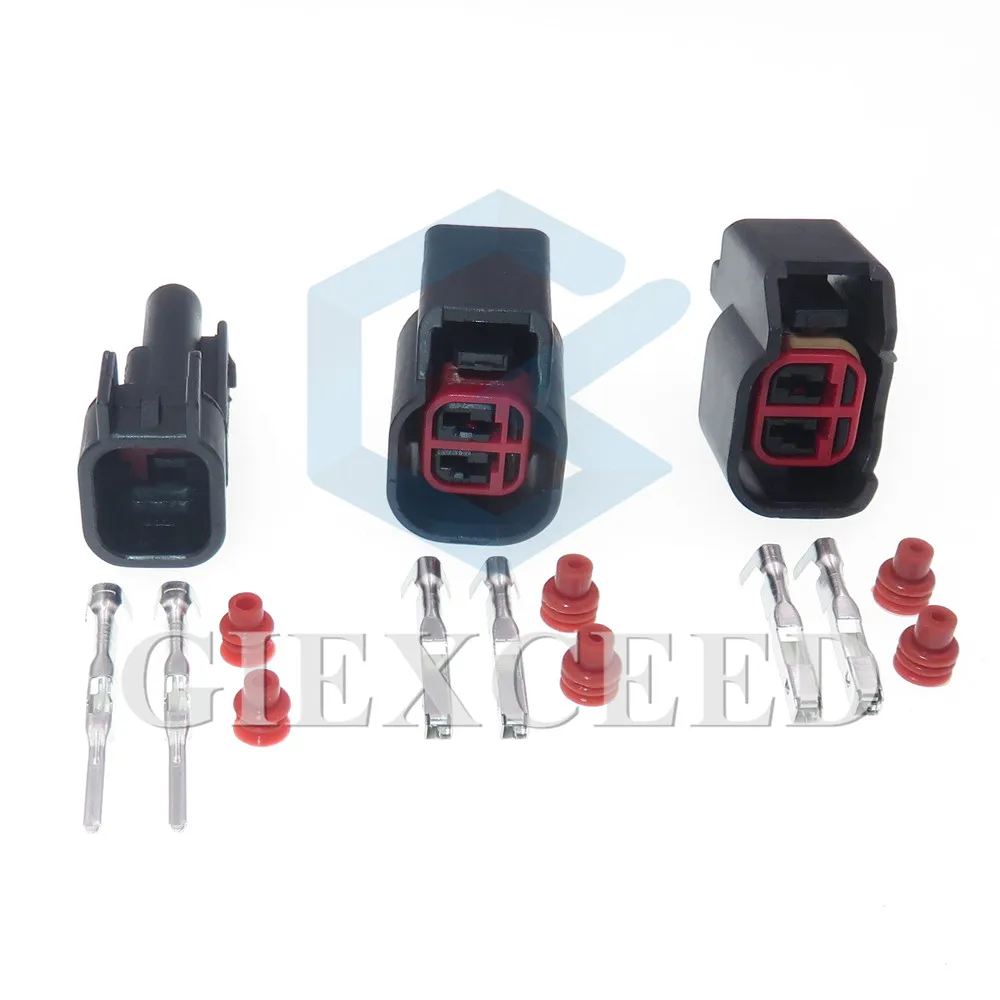 2 Sets AC Assembly 2 Pin 7283-5967-30 EV6 EV14 USCAR Fuel Injector Electrical Connector sr20det rb30 GTR FAST ls2 ls3 Plug